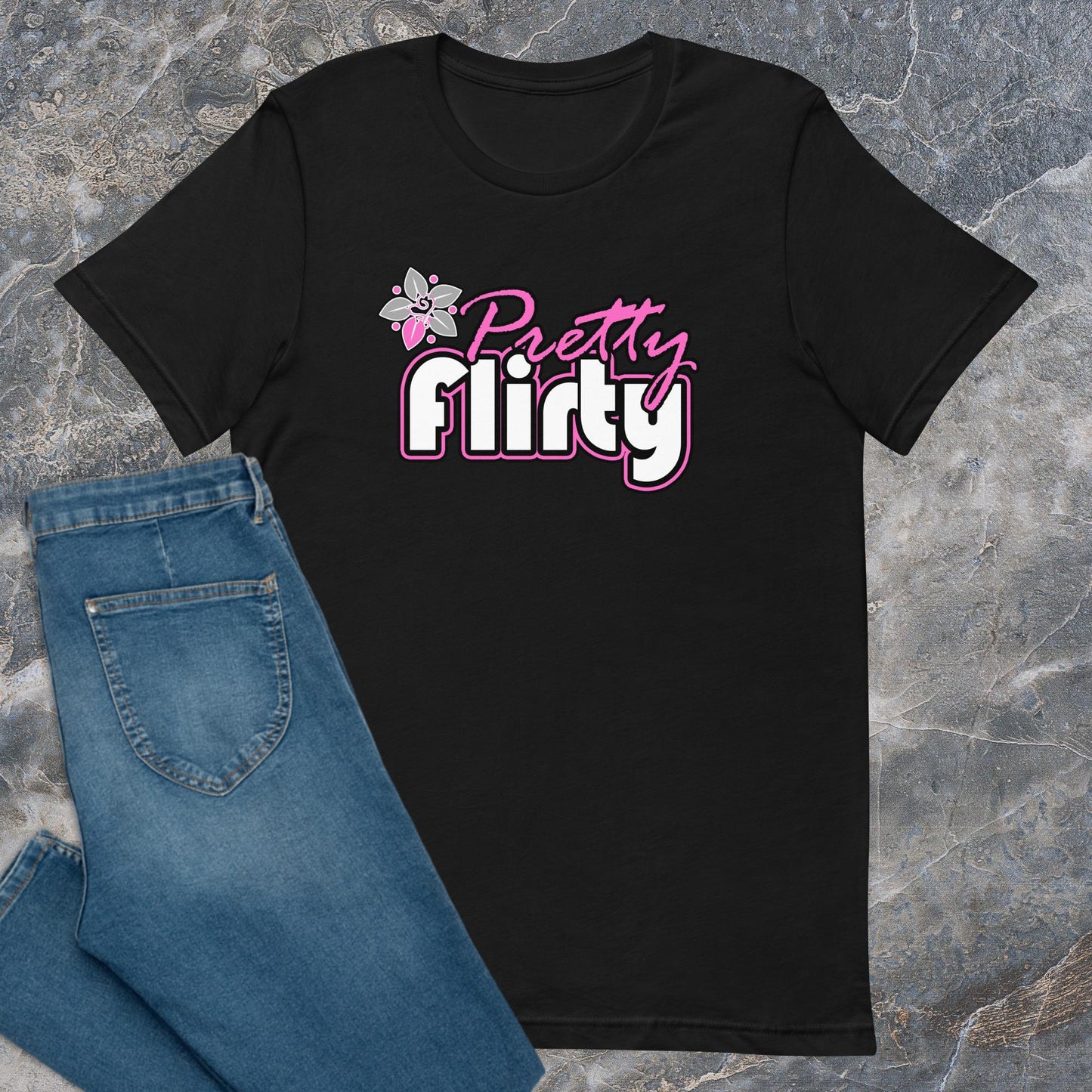 Pretty Flirty Flower Logo T-Shirt