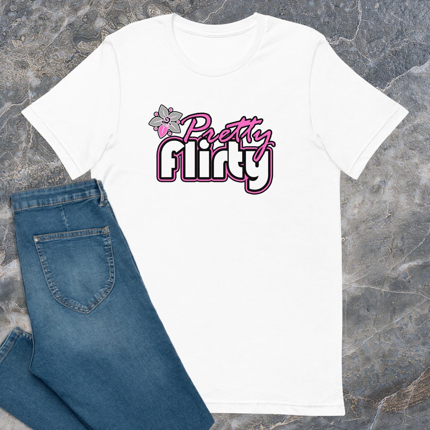 Pretty Flirty Flower Logo T-Shirt