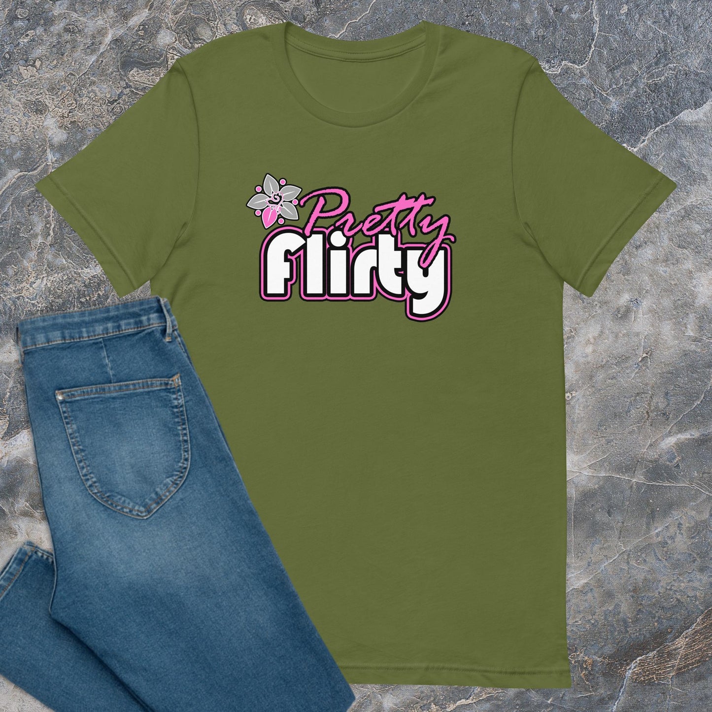 Pretty Flirty Flower Logo T-Shirt